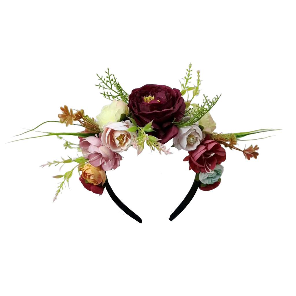 New creative simulation flower headband super fairy wedding party flower head buckle bride vacation photo headgear women