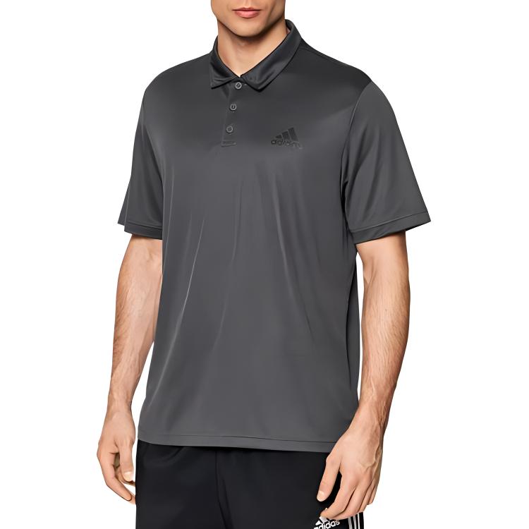 adidas Polo Shirts Men's Gray Polo Collar Moderate Straight Fit H30285