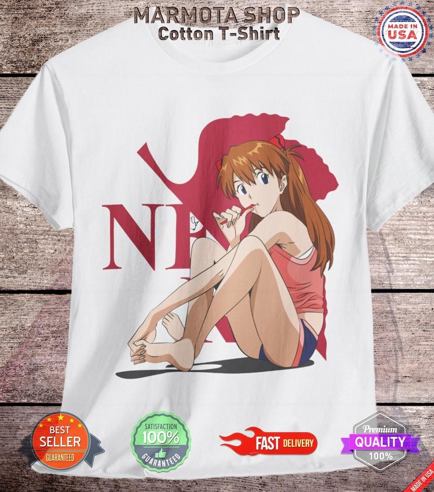 

Asuka Langley Neon Genesis Evangelion Shirt Japanese Anime NERV Tee T-Shirt XL