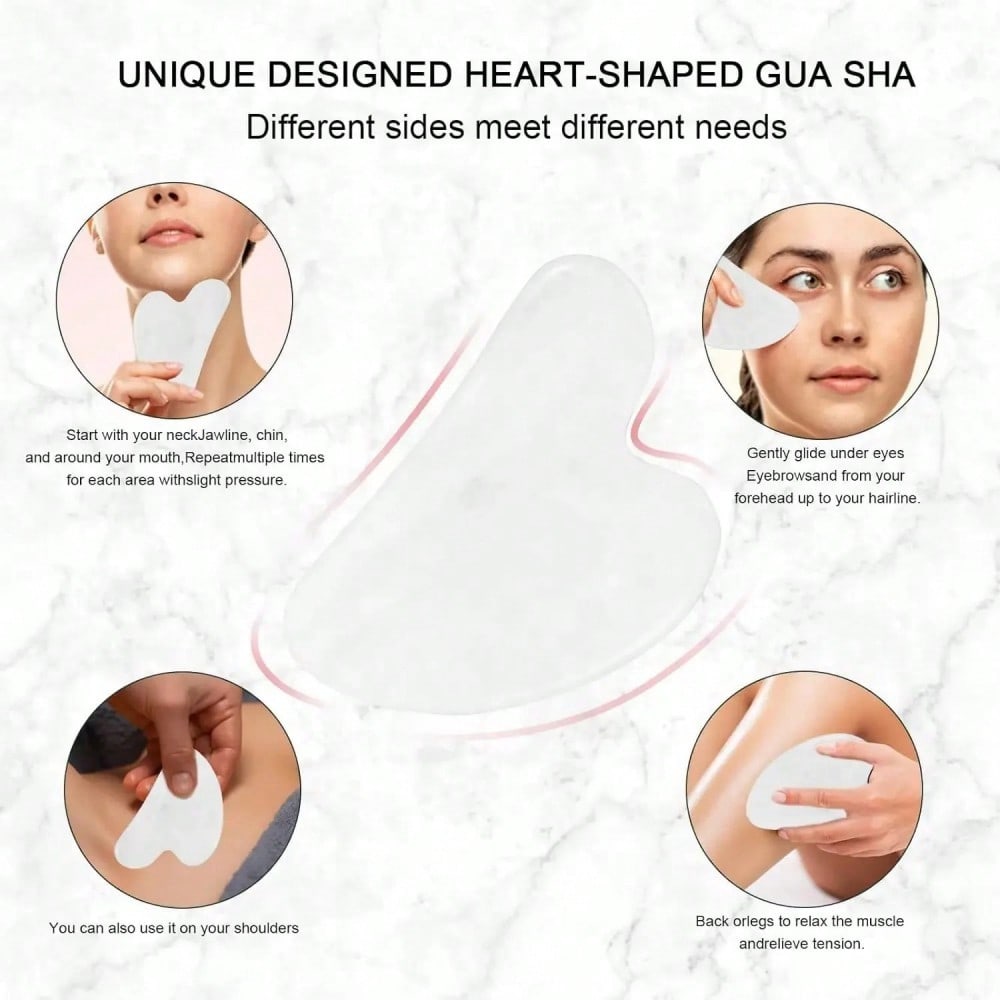 2pcs Resin Massage Roller Set - Dual Head Massage Roller + Gua Sha Massage Board, Eye & Face Massage, Facial Massage Tools