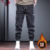 American Tied Overalls Men's Loose Trendy Brand Autumn and Winter Harlan Small Foot Casual Pants Velvet Versatile Work Pants