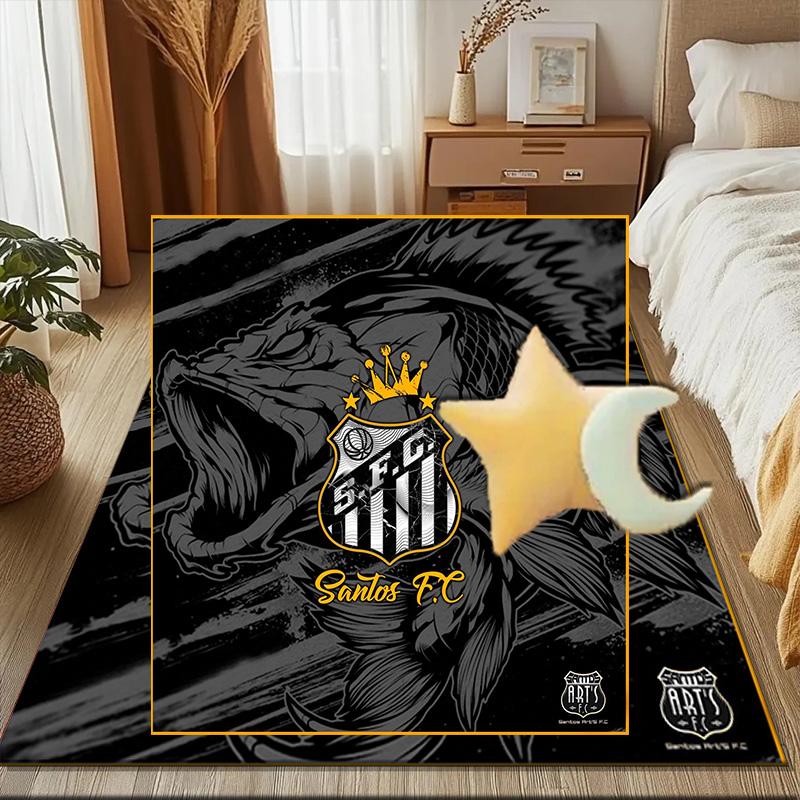 Powerful Football Crest Design Printed Office Carpet Chair Cushion Entryway Rug, Rugs for Living Room, Bedroom Christmas gifts