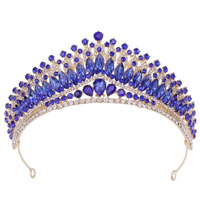 Crystal Bridal Crown, Luxurious Rhinestone Beauty Pageant Crown Headband, Performance Catwalk Headwear