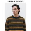 UR2025 Men's Retro Color Block Stripe Knit Sweater