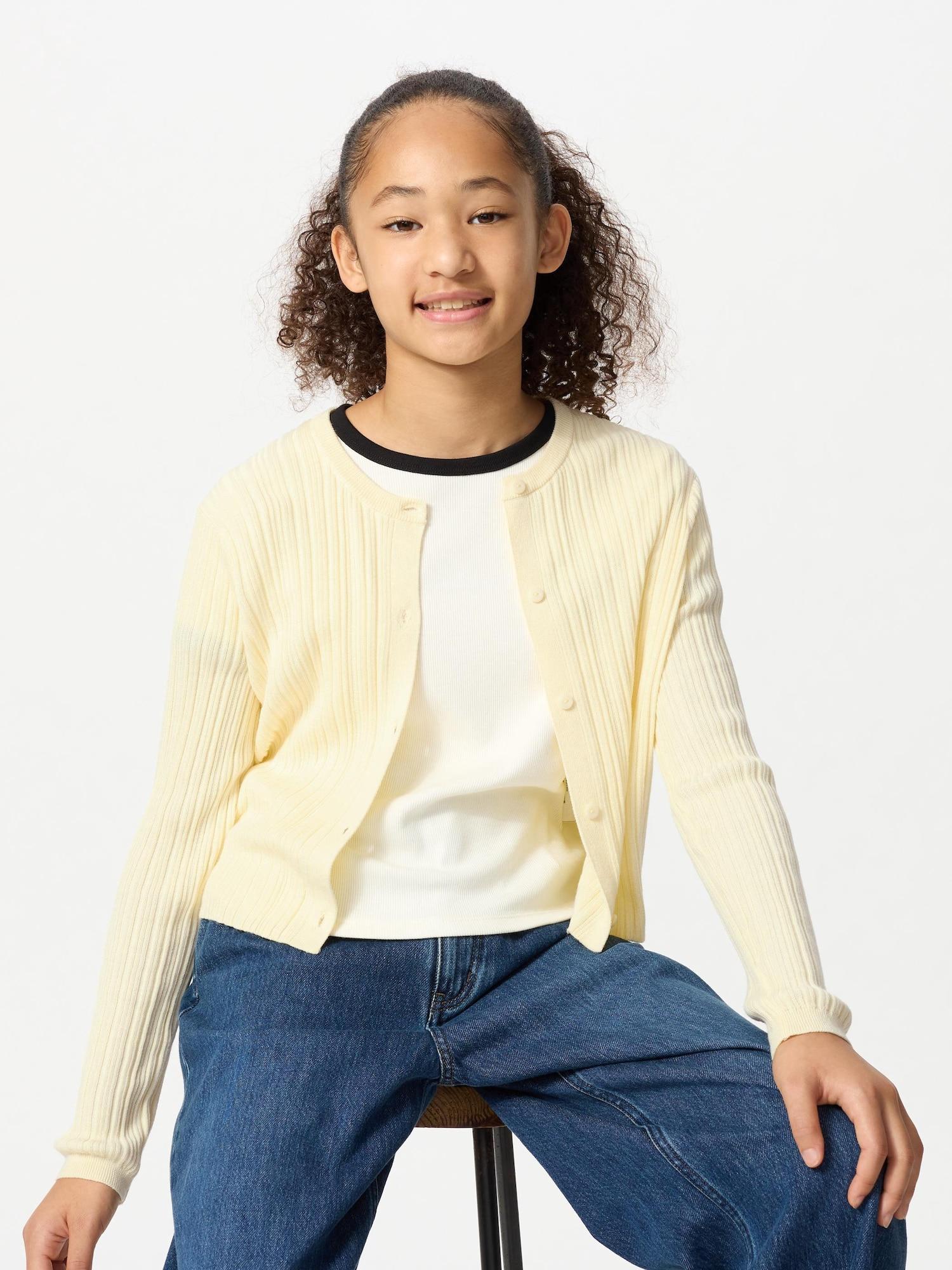 

Uniqlo Трикотажный кардиган для девочек, который можно стирать 40 CREAM/KIDS 130