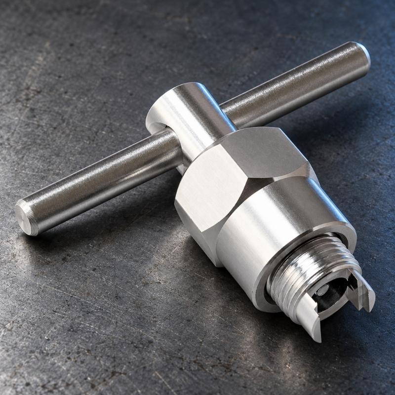 Faucet Cartridge Puller Removal Tool with Crossbar Grip for Manual Turning, Metal Body, Two-Prong, 104421 for Bathroom Service and Repair Tasks