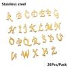 26Pcs/lot Alloy Inlaid Rhinestones A-Z English Letter Inlay Alphabet Pendant For DIY Bracelet Necklace Jewelry Making