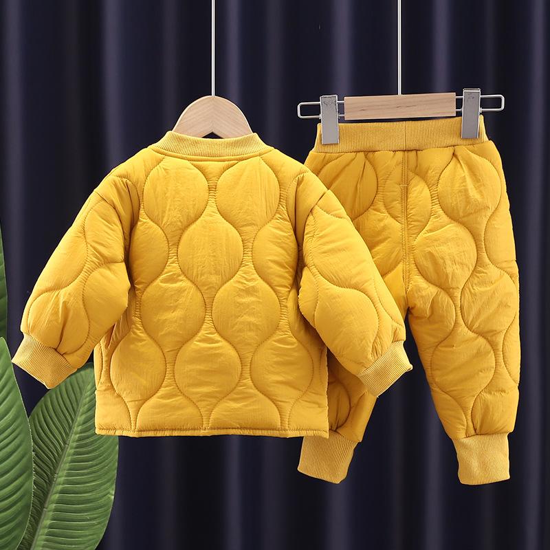 Winter Boys and Girls Cotton-Padded Clothes Two-Piece Set Baby Leisure Cotton-Padded Coat