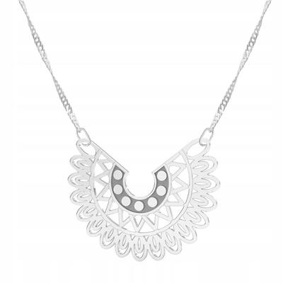 Silver Necklace Rosette Openwork Openwork Pattern Rosette With Openwork Silver 925