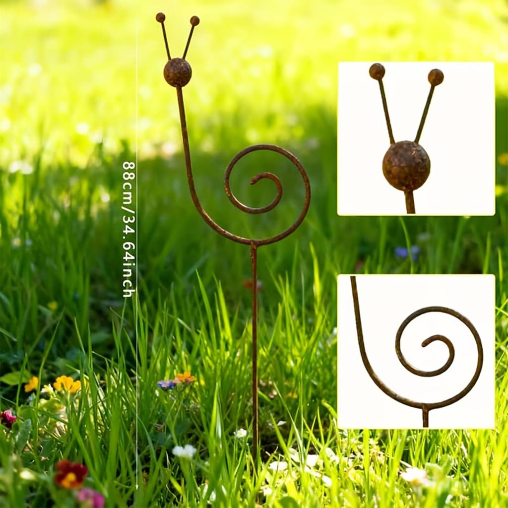 Metall-Gartenstecker Dekorative Skulptur Spiral-Schnecken-Design Außenhof-Kunst Eisenhandwerk Rasenornament für Terrasse und Garten
