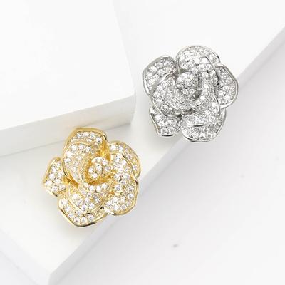 Simples Cobre Zircão Rosa Spike Agulha Broche High-End Luz Luxo Feminino Roupas Broche Jóias Pin