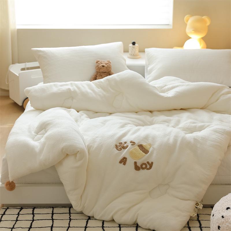 

Двухслойное стеганое одеяло из хлопка класса А на все времена года - легкое детское одеяло для лета, уютное на весну/осень, теплое зимнее одеяло Spring/Autumn Quilt 120x150 (Approx. 1.8 lbs)