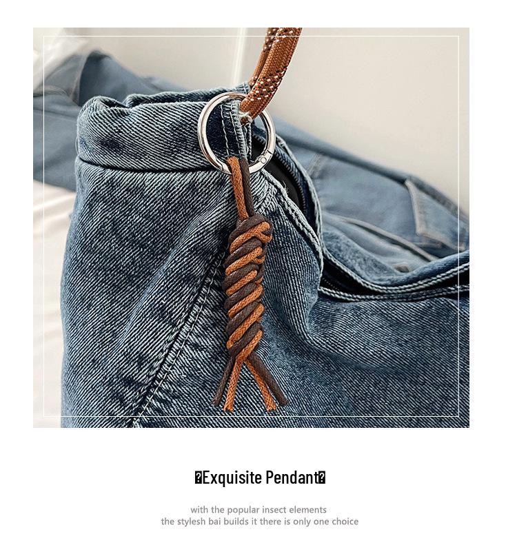 Damen 2025 Denim Schulter-Tote mit großem Fassungsvermögen - Trendig & Strukturiert