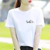 Bottom Shirt Ins Sweet Simple Flowers Round Neck Wear FeUnisex Print Fashion Internet Celebrity Commuter Shortsleeved Tshirt