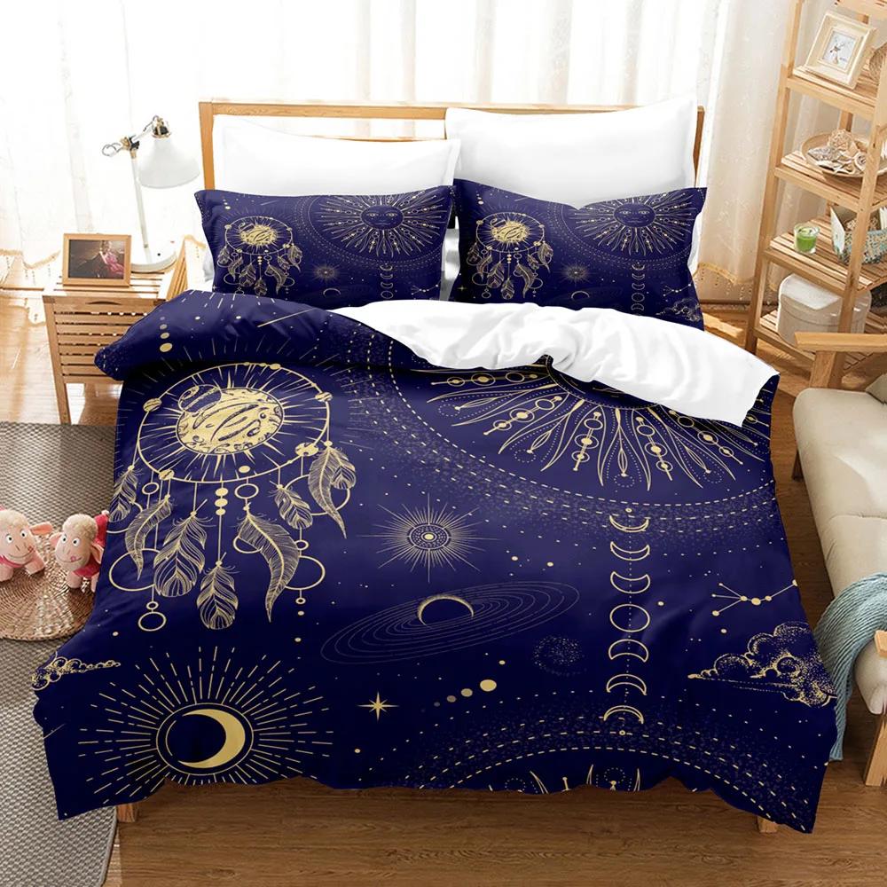 Ins Luxury Bedding Set 3D Printed Dream Catcher Vintage Romantic Soft Microfiber Duvet Cover Set King Size Pillowcases for Adult