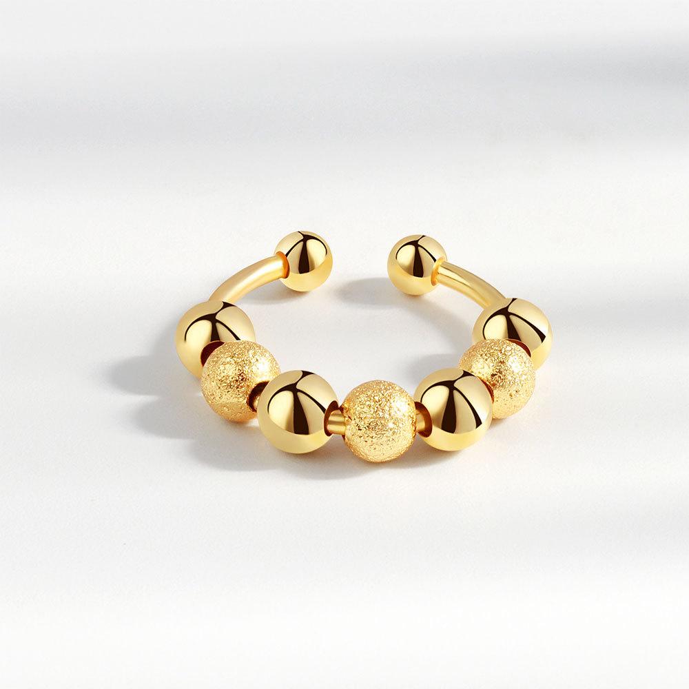 Anti Stress Anxiety Silver Ball Rings 925 Women Men Spinner Fidget Rings Vintage Gold Couple Anillos Jewelry Gift