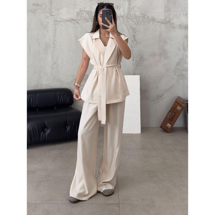 Elegant Autumn Cross-Border Fashion Set: European & American Style 2026 Women's Straight Casual Pants