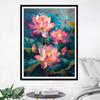 5d DIY Diamond Painting Cross Stitch Pink Lotus Flowers Diamond Embroidery Mosaic Full Round Drill Home Decor