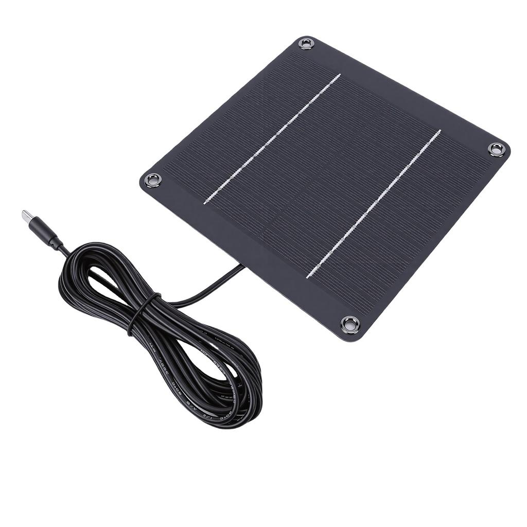 4W 12V Solar Panel Waterproofing Efficient Monocrystalline Type C Solar Panel   for Garden Lamps Security Cameras