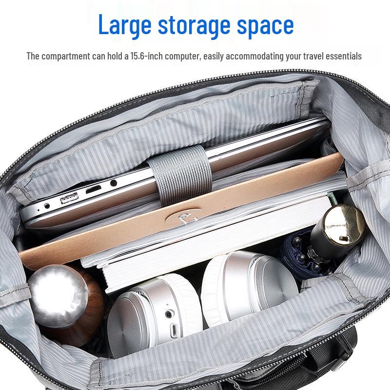 Men's Lightweight 14-inch Laptop Briefcase: Large Capacity Crossbody Shoulder Bag for Business Trips
