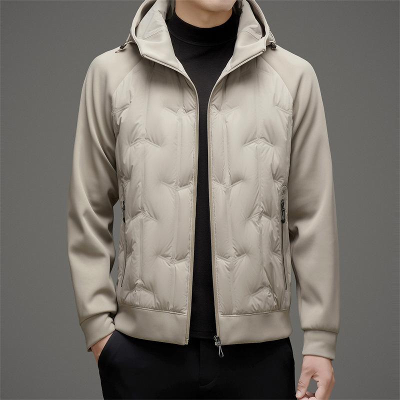 Down Jacket Men's Hooded Splicing Autumn Down Jacket