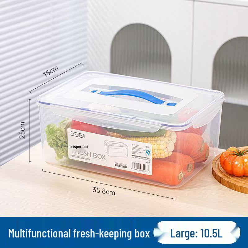 Food Grade Rectangular Plastic Storage Box with Lid - Freezable, Sealable Kitchen & Refrigerator Organizer