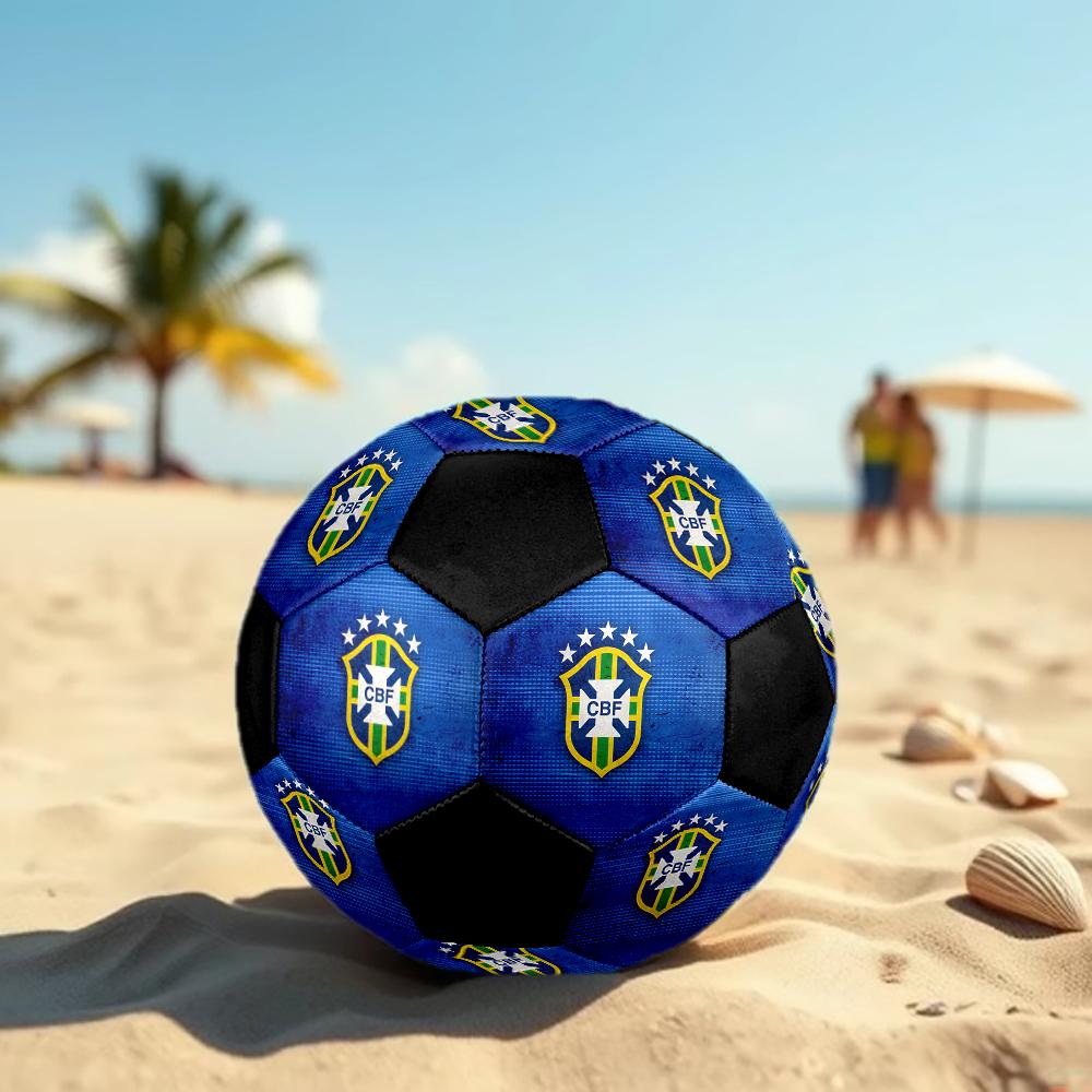 SIZE 5 Brazil National Football Team Soccer Ball Colorful All Ages Machine Stitched PVC Competition Ready Durable High-Bounce