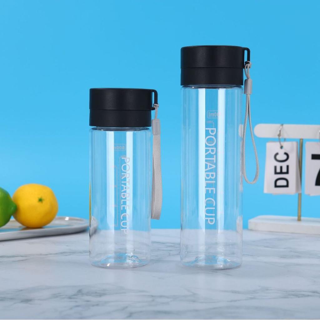 Water bottle double cover frosted plastic cup large capacity with tea leak sports kettle outdoor portable with lifting rope cup wholesale
