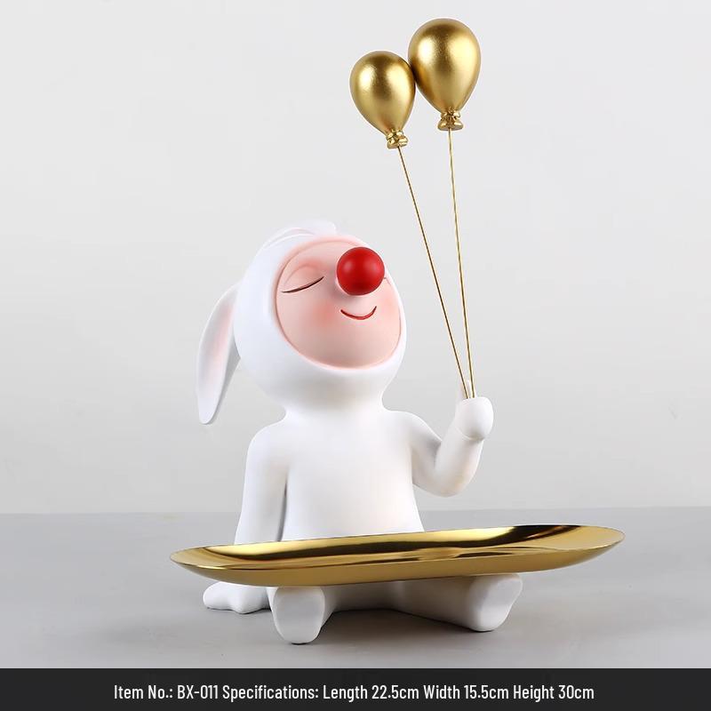 Rabbit Luxury Dual-Sided Balloon Ornaments for TV Cabinet & Living Room