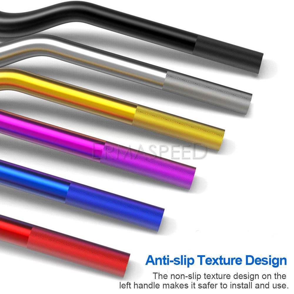 Universal 7/8" CNC Aluminum Motorcycle Handlebar with 28mm Handlebar Risers Clamps Adaptor for Dirt Pit Bike Motocross