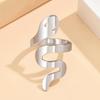 New Personality Hip Hop Snake Ring: Adjustable, Bright Surface, Stainless Steel