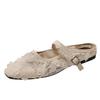 Retro Ballerina mit flachem Boden und weicher Sohle 2025 neue chinesische Hausschuhe Damen sanfter Wind Doudou-Schuhe Fee neu Mesh-Wind