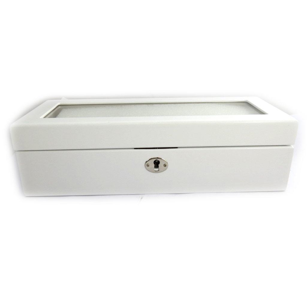 Les Trésors De Lily [N2620] - 'Wales' White Wood Watch Box 5 Watches - 29x12x8 Cm