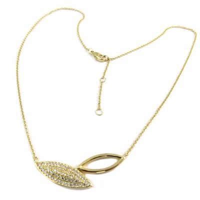[P6891] - 'Sissi' Gold Plated Necklace In White Gold