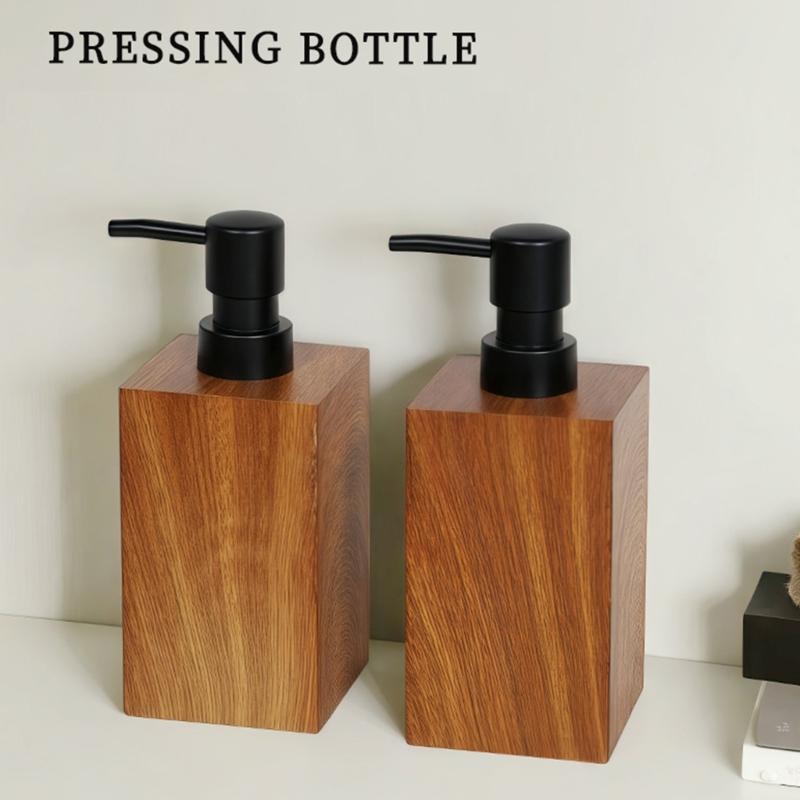 Elegant Wood Texture Resin Lotion Dispenser With Foam Pump For Shampoo Body Wash Hotel Homes Bathroom Essential