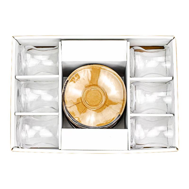 

New gourd cup 6 cups 6 dish glass dish set coffee cup dish waist drinking set