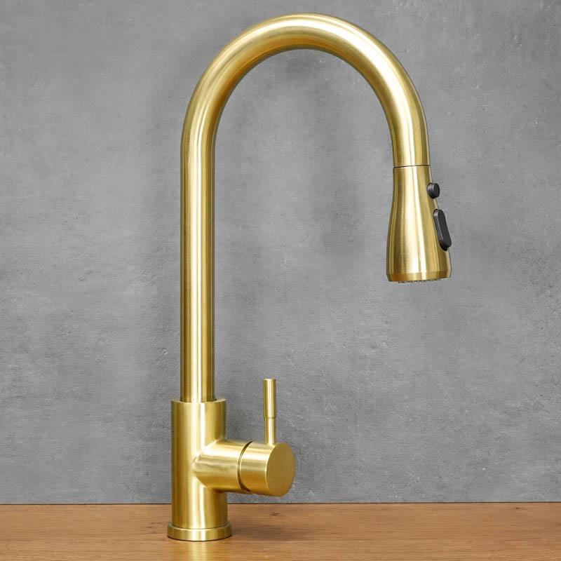 SIMPLE antique brass freestanding kitchen tap