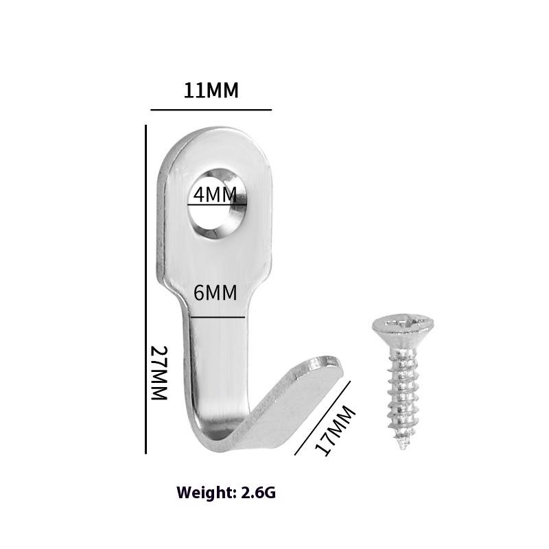 20/10Set Mini Stainless Steel Hook With Screw Items Key Rack Wall Punching J-shaped Hooks Kitchen Accessories Bathroom Hardware