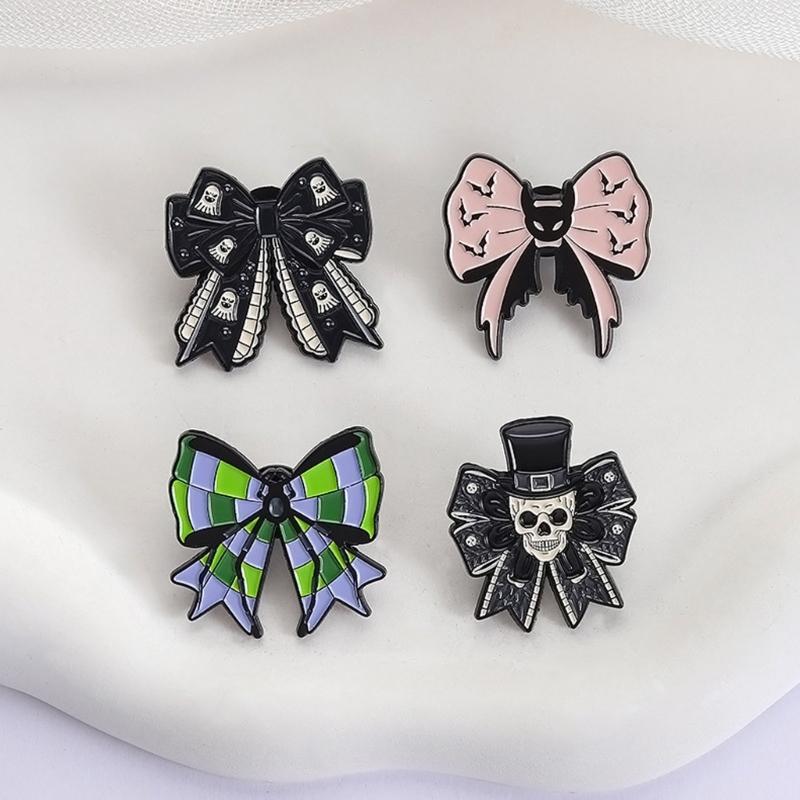 Spooky Bat Specters Enamel Pin Brooch For Halloween Costume Accessories Gothic Jewelry Gift For Friends