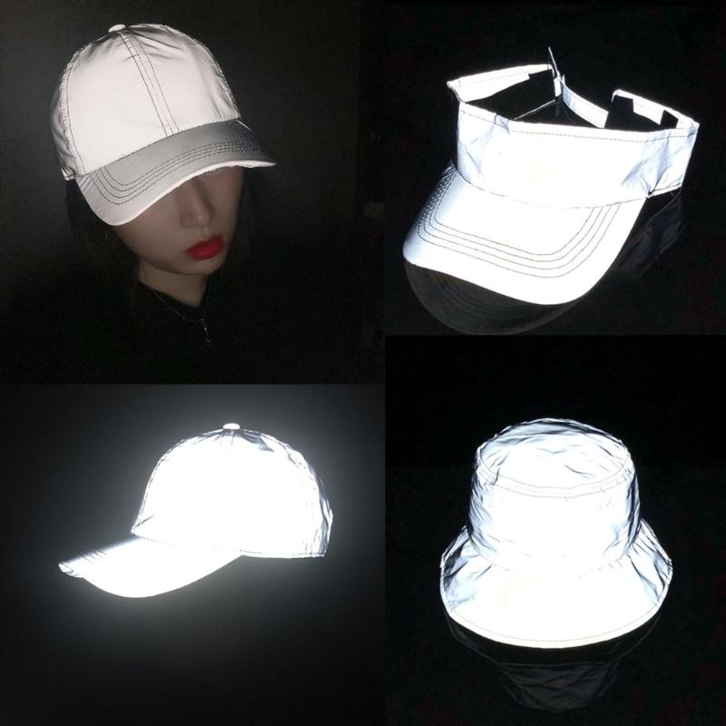 Reflective Silver Baseball Hat Outdoor Sports Hat Night Safety Cycling Hat for Outdoor Sports and Night Safety