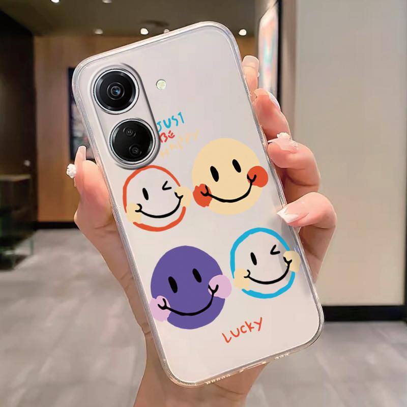 Transparent Phone Case For Poco C65 Redmi Note 15 Pro+ Plus 14C Cover Cartoon Flowers Soft TPU Shockproof Funda Bags Heart Clear
