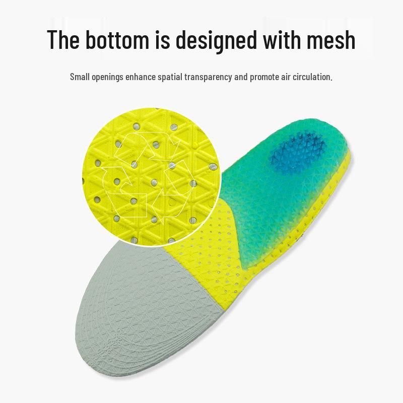EVA Shock-Absorbing Running Insoles for Men & Women – Breathable Silicone Heel Cushioning