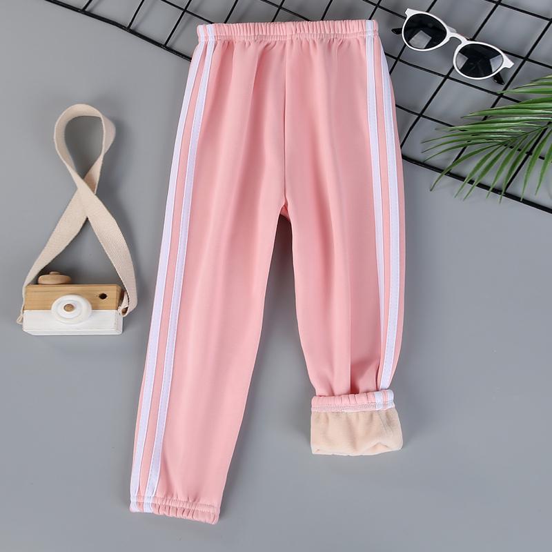 

Autumn and Winter Children s Solid Color Sports Plus Velvet Pants Boys and Girls Comfortable Leisure Warm Sports Fashion Pants. 100