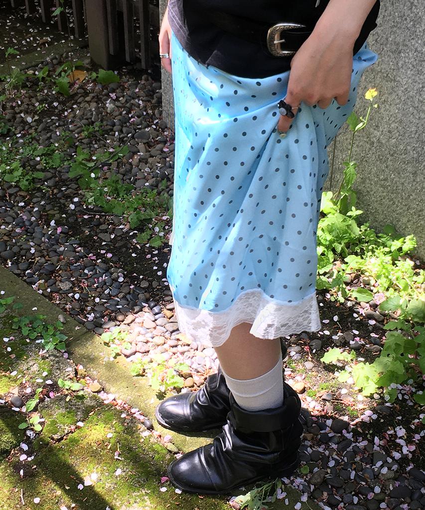 Escape From Dot Lace Point Midi Skirt [5 Colors]
