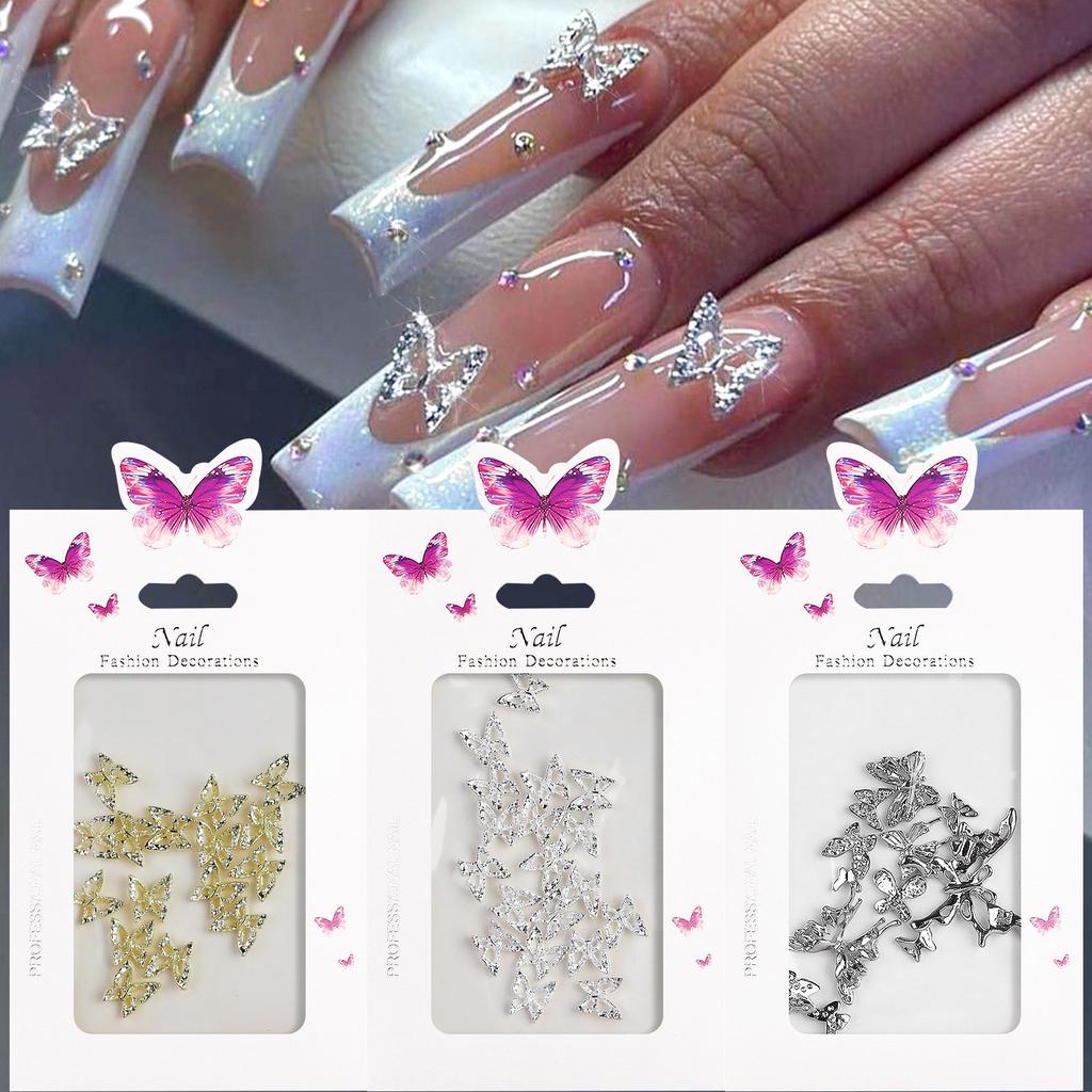 20Pcs 3D Nail Charms Butterfly Shape for Women Girls DIY Nail Art Decoration Craft Accessories