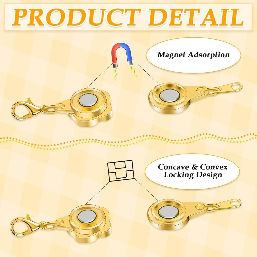 12Pcs Double Head Lobster Magnetic Clasp Connector Gold/Silver Lobster Clasps  Women