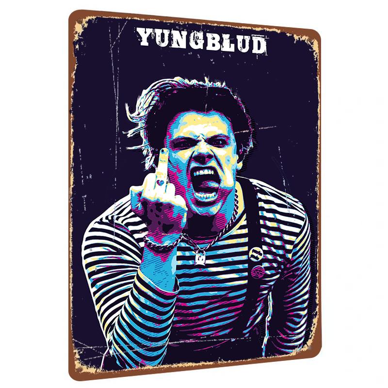 

YUNGBLUD Rock Star Custom Metal Tin Sign Music Theme Home Decor Art Poster 20x30cm（7.8x11.8inch）