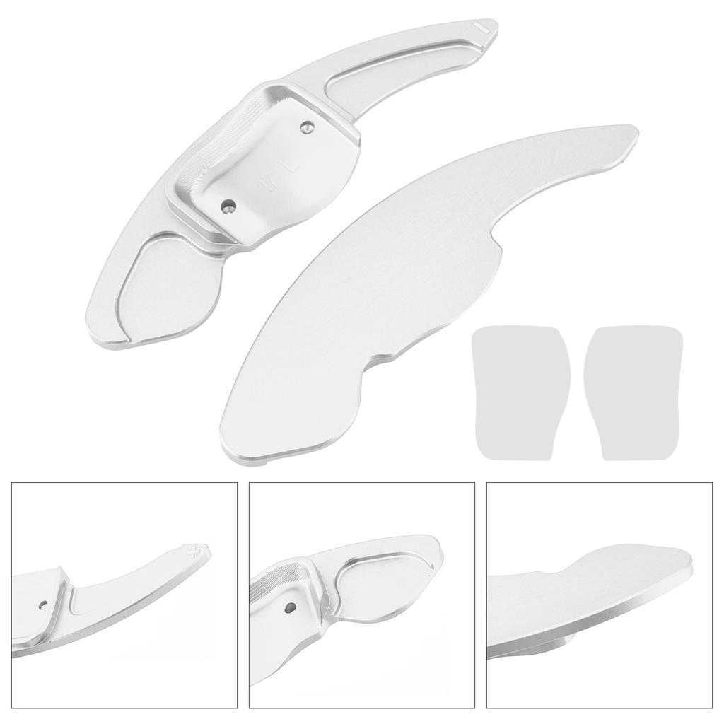 Steering Wheel Paddle Shifter Extension For VW Golf 6 Tiguan CC Aluminium Silver
