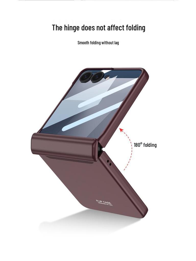 Samsung ZFlip7 Case: Ultra-Thin Foldable Screen Protector with Magnetic Adsorption - Full Coverage, Hard Shell Design.