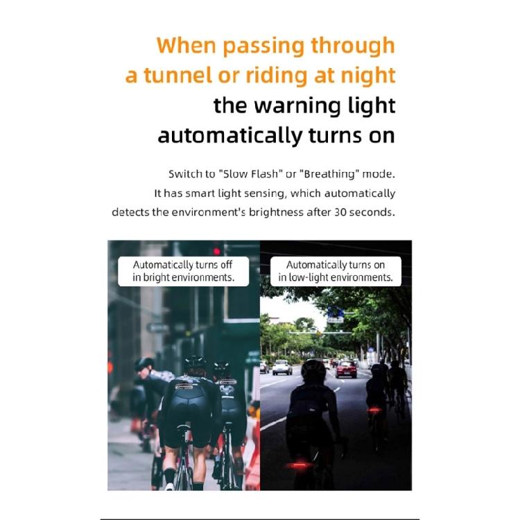 Automatic Dimming Intelligent Bikes Tail Light With Motion Detection Brake Warning for Effortlessly Night Ride